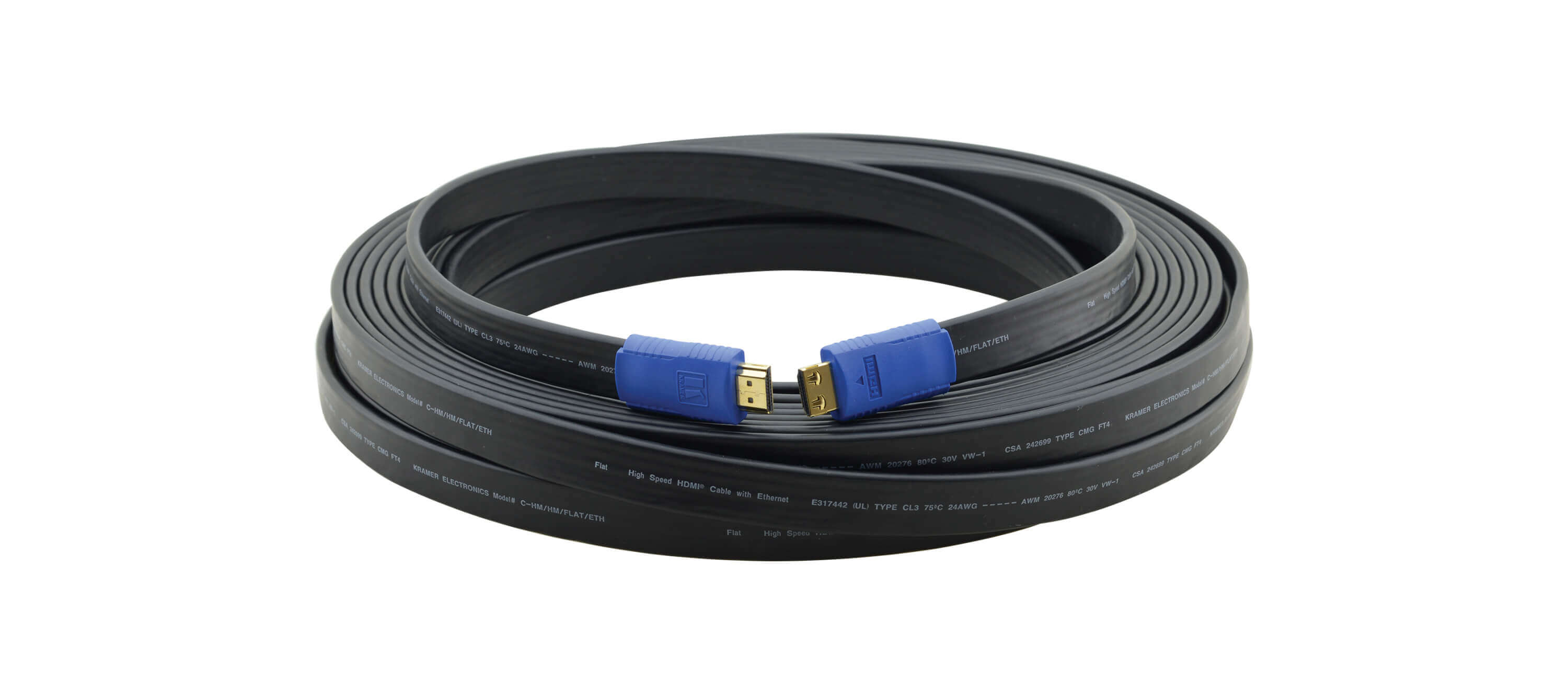 Kramer c-Hm/hm/flat/eth-6 cable hdmi plano de alta velocidad con ethernet de 1.80m